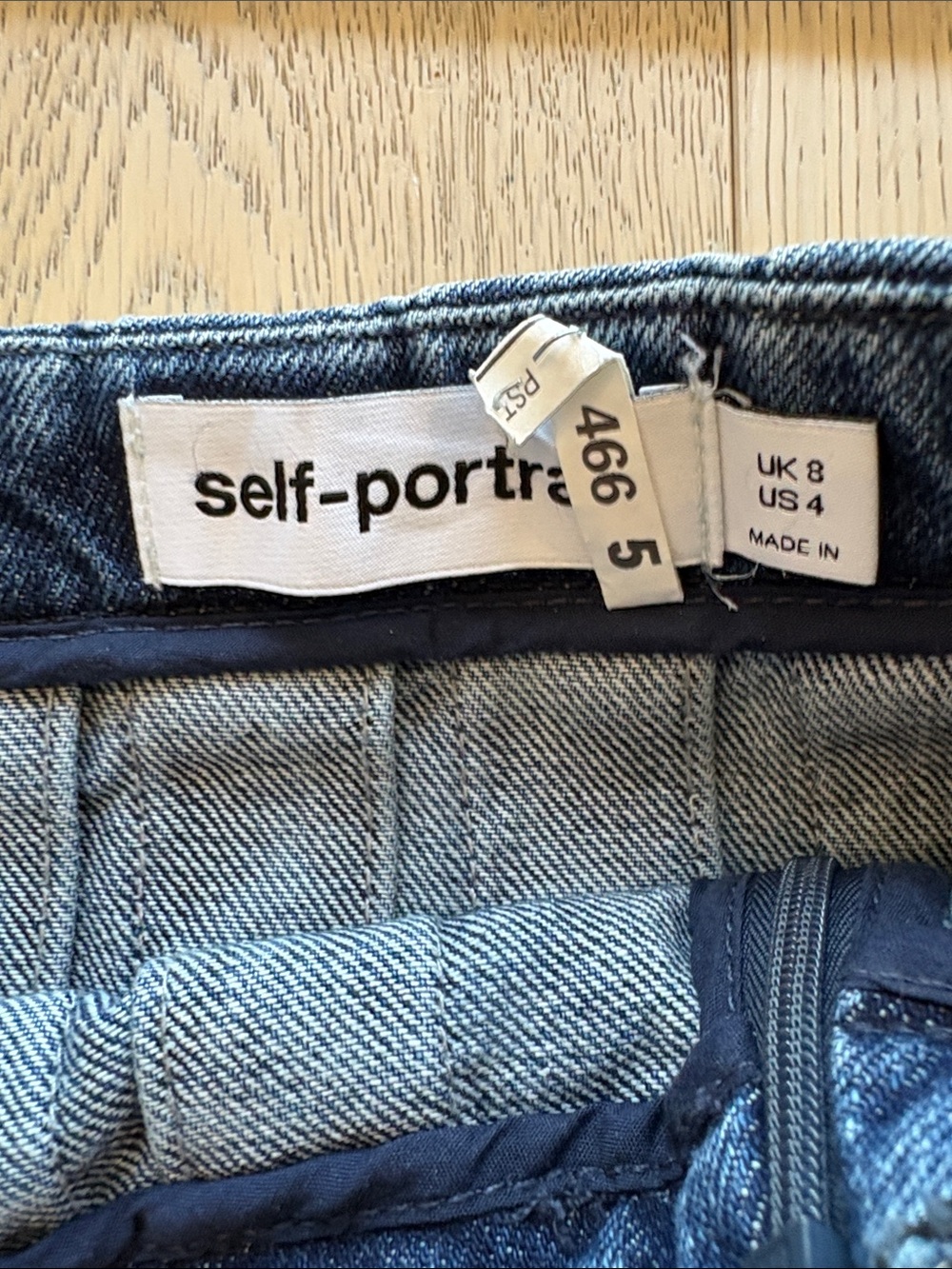 Self-Portrait Blue Denim Sleeveless Vest and Pleated Skirt Set Size 4 - Picture 9 of 10